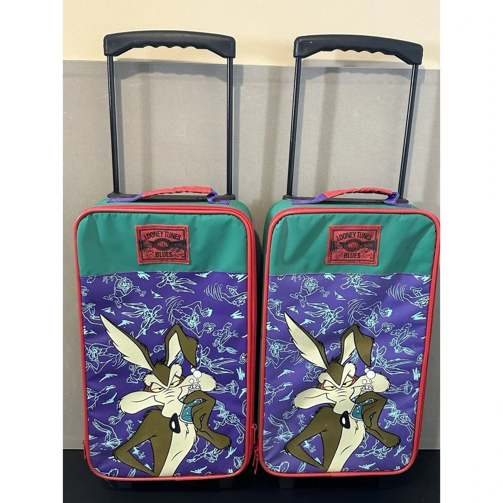 Vintage‎ Looney Tunes Kids Rolling Luggage Lot of 2